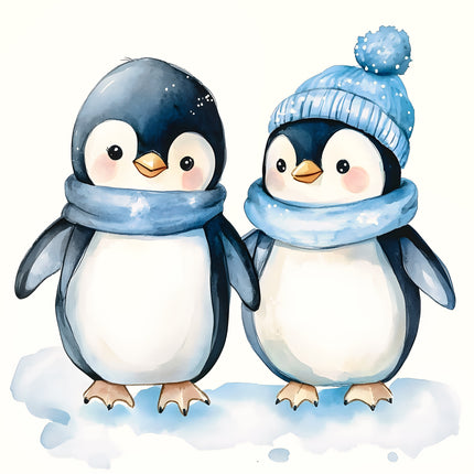 Penguins 100% Cotton Fabric Panel Block AA184