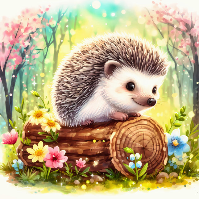 hedgehog cotton quilt block