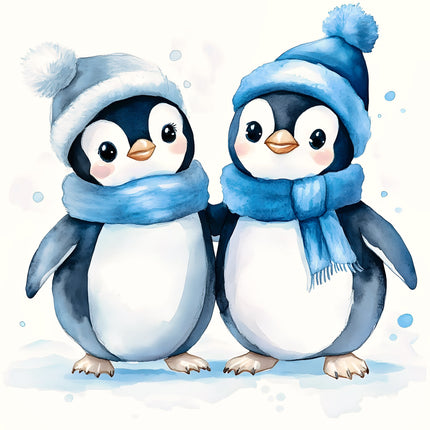 Penguins 100% Cotton Fabric Panel Block AA185