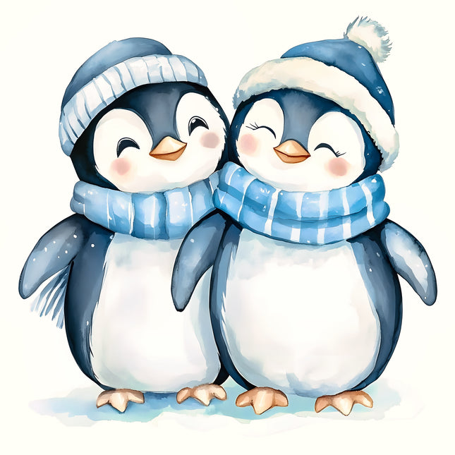 Penguins 100% Cotton Fabric Panel Block AA187