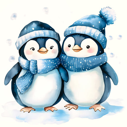 Penguins 100% Cotton Fabric Panel Block AA190