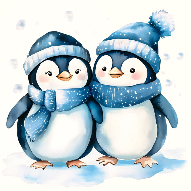 Penguins 100% Cotton Fabric Panel Block AA190