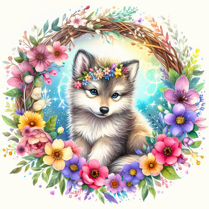 wolf fabric panel