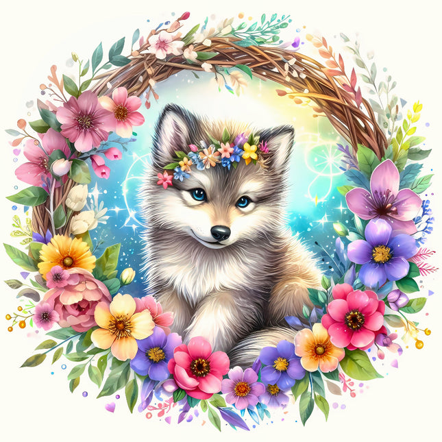 wolf fabric panel