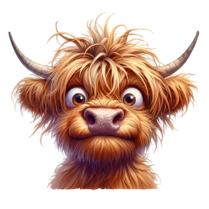 highland cow fabric panel