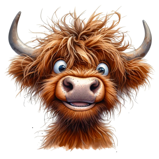 highland cow quilt panel