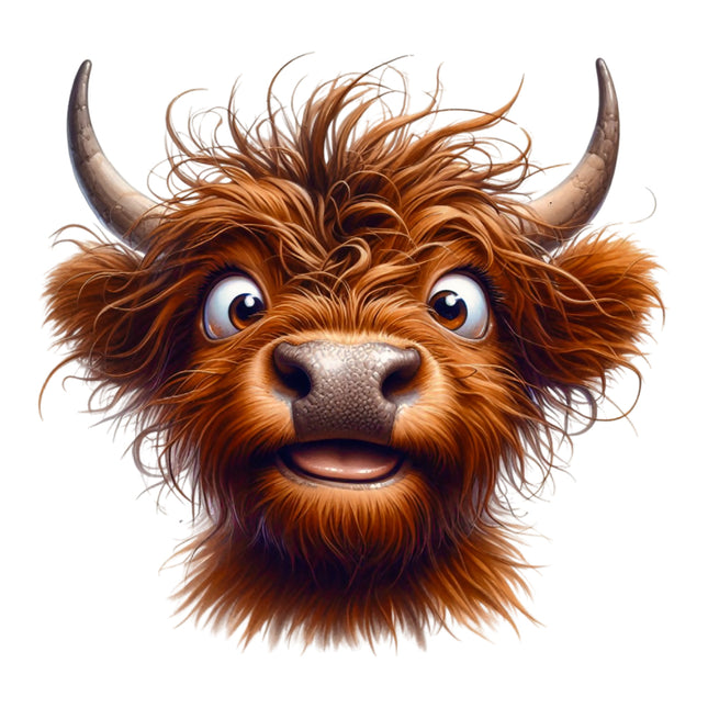 brown highland cow fabric panel