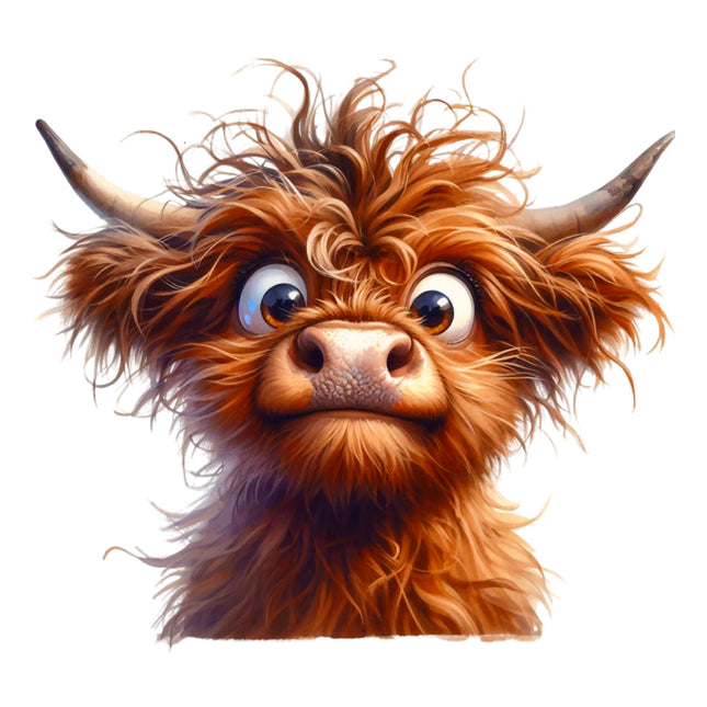 highland cow fabric panel