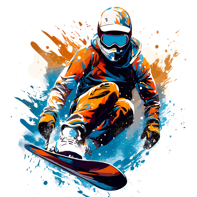 Snowboarding 100% Cotton Fabric Panel Block AA301