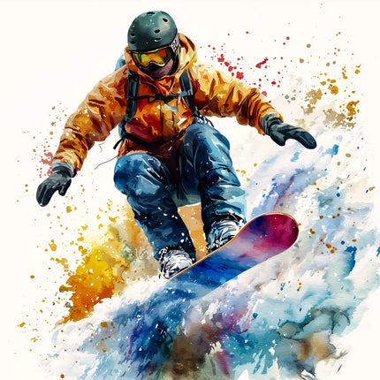 snowboarder in action fabric panel
