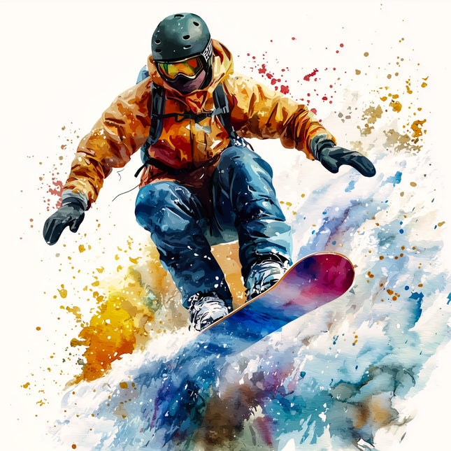 snowboarder in action fabric panel