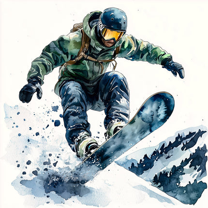 snowboarder in action fabric panel