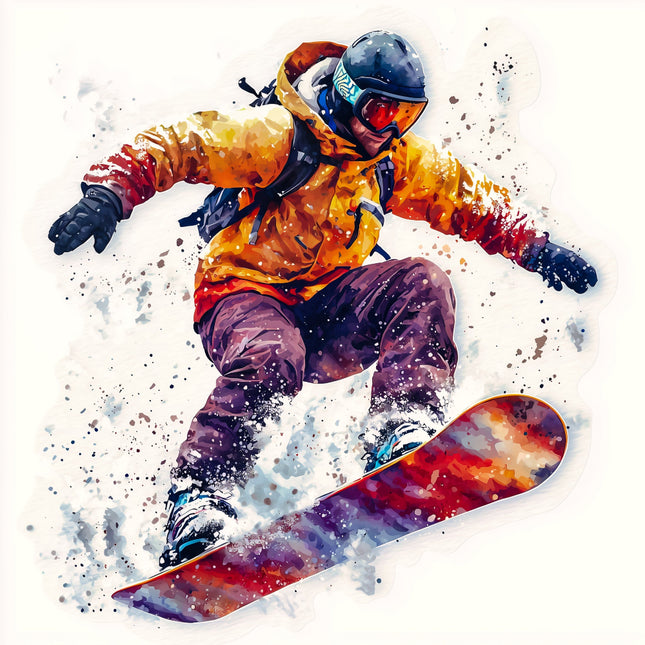 snowboarder in action fabric panel