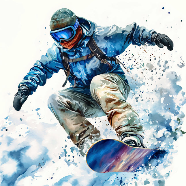 Snowboarder in action fabric panel