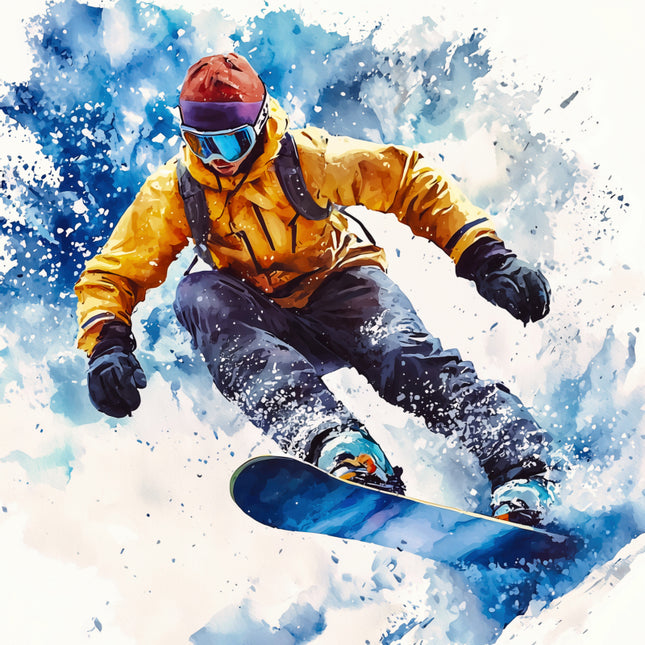 Person snowboarding fabric panel