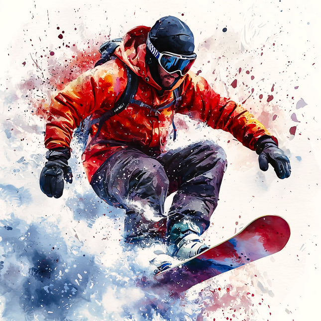 snowboarder in action fabric panel