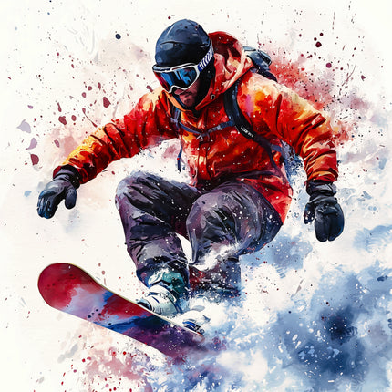 snowboarder in action fabric panel