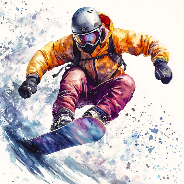 snowboarder in action fabric panel