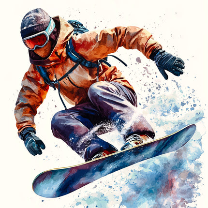 snowboarder in action fabric panel