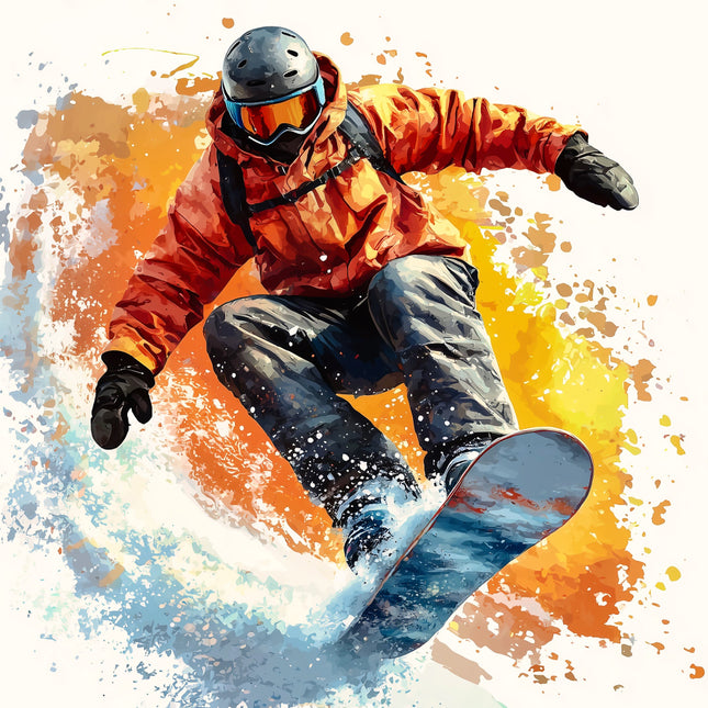 Snowboarder in action fabric panel