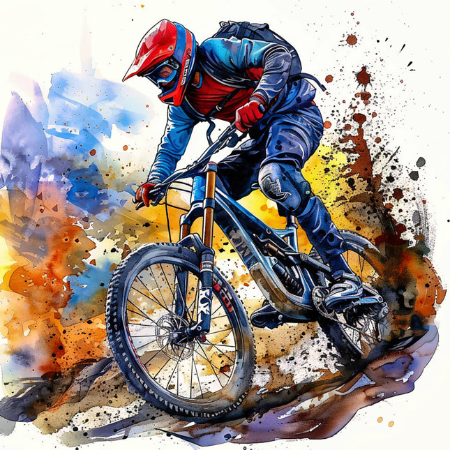 mountain biker quilt panel