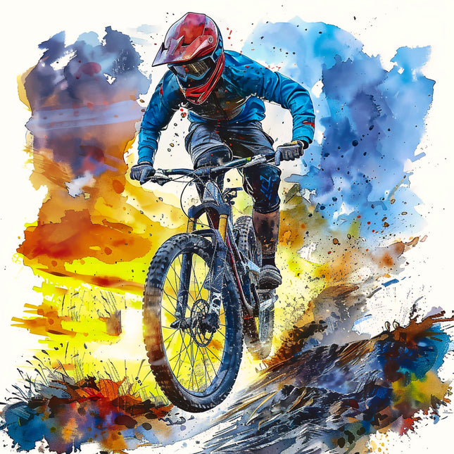 mountain biker fabric panel