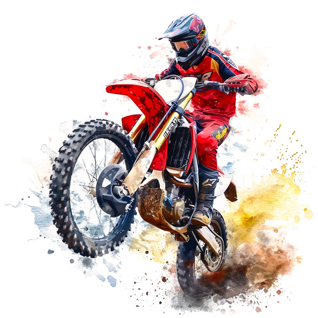 Dirt Bike 100% Cotton Fabric Panel Block AA349