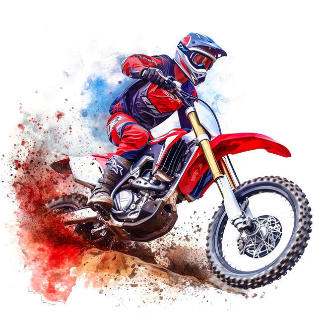 Dirt Bike 100% Cotton Fabric Panel Block AA357