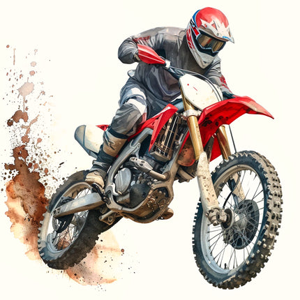 Dirt Bike 100% Cotton Fabric Panel Block AA360