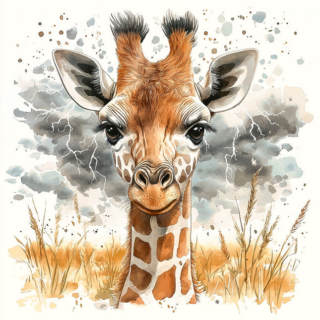 Giraffe 100% Cotton Fabric Panel Block AA40110