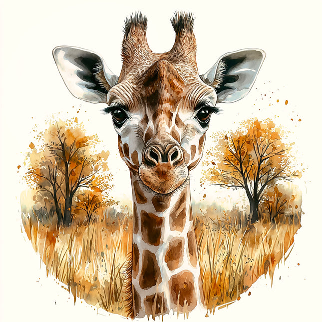 Giraffe 100% Cotton Fabric Panel Block AA40120