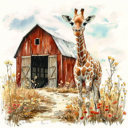 Giraffe 100% Cotton Fabric Panel Block AA40130