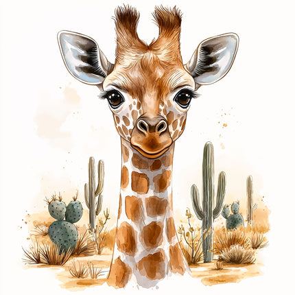 Giraffe 100% Cotton Fabric Panel Block AA40150