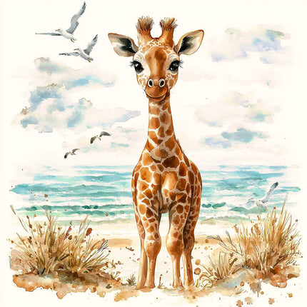 Giraffe 100% Cotton Fabric Panel Block AA40170