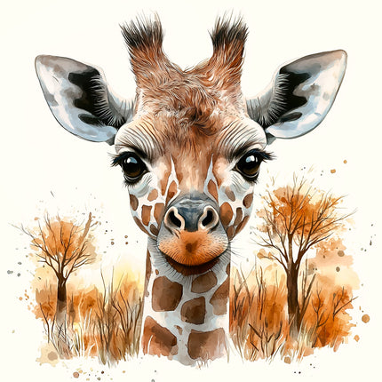 Giraffe 100% Cotton Fabric Panel Block AA40190