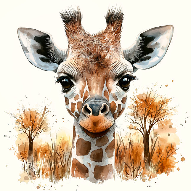 Giraffe 100% Cotton Fabric Panel Block AA40190