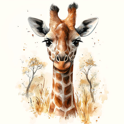 Giraffe 100% Cotton Fabric Panel Block AA40200