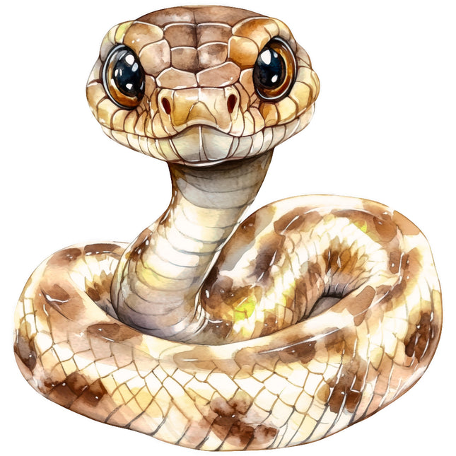 Illustration of a snake coiled quilt block