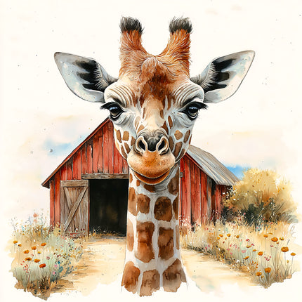 Giraffe 100% Cotton Fabric Panel Block AA40250