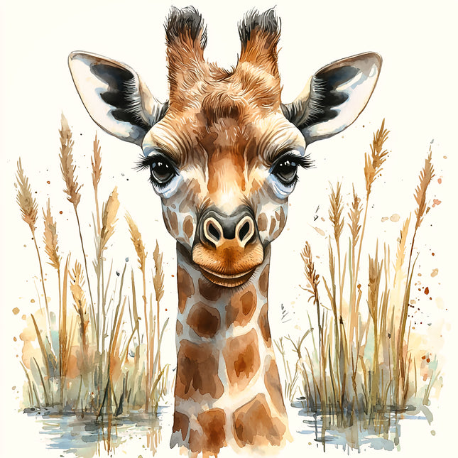 Giraffe 100% Cotton Fabric Panel Block AA40280