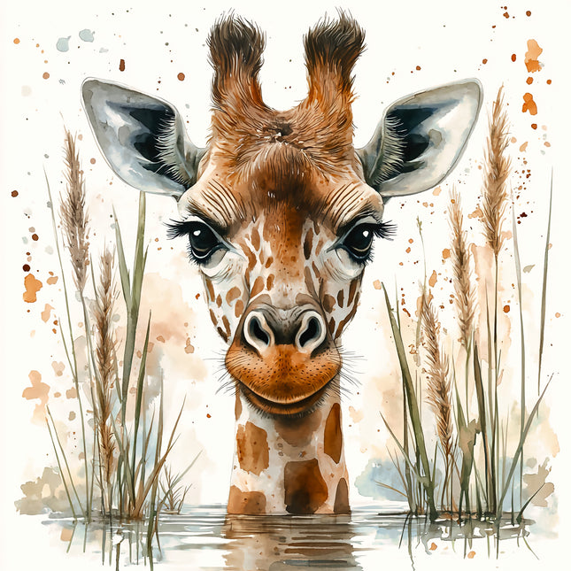 Giraffe 100% Cotton Fabric Panel Block AA40290