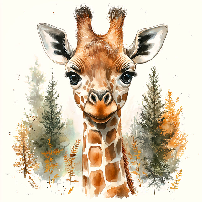 Giraffe 100% Cotton Fabric Panel Block AA40410