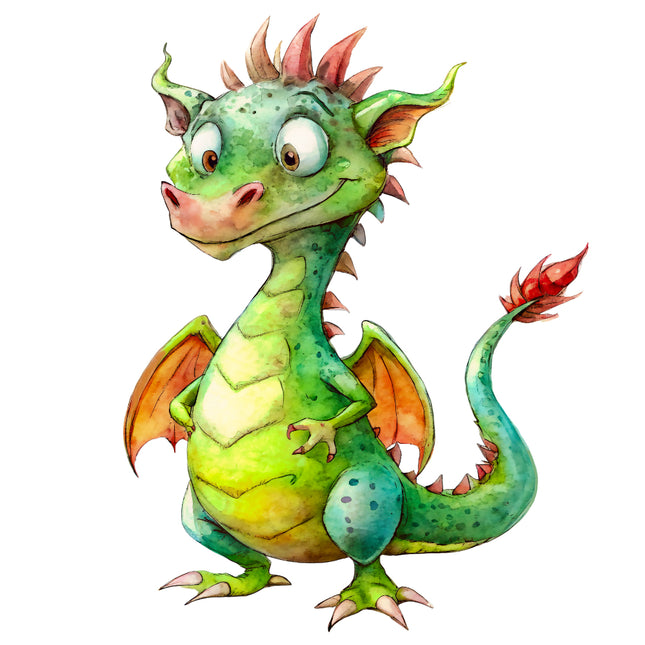 Colorful cartoon dragon quilt block