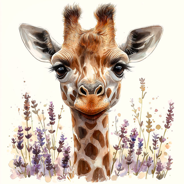 Giraffe 100% Cotton Fabric Panel Block AA40440