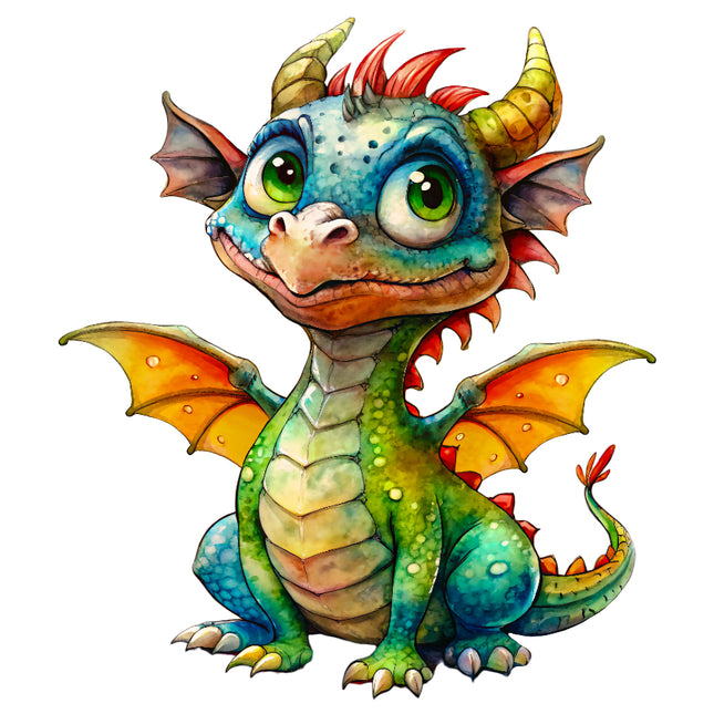 Colorful cartoon dragon fabric panel