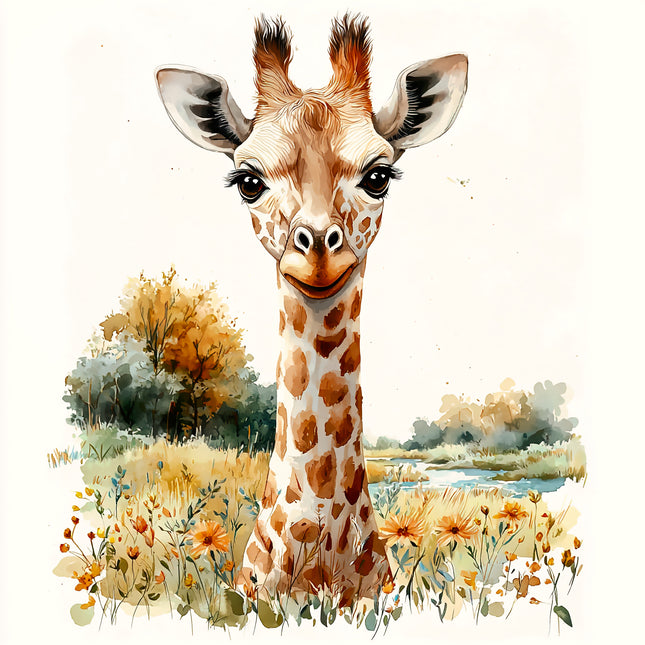 Giraffe 100% Cotton Fabric Panel Block AA40450
