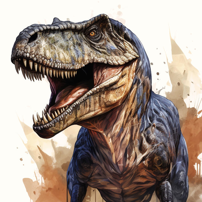 Illustration of a dinosaur with a detailed texture fabric panel