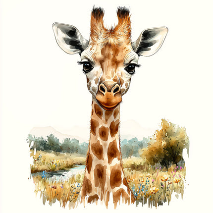 Giraffe 100% Cotton Fabric Panel Block AA40470