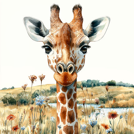 Giraffe 100% Cotton Fabric Panel Block AA40480