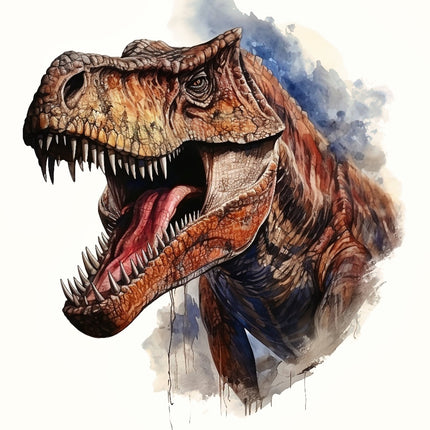 Illustration of a dinosaur fabric panel